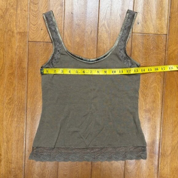 VTG Banana Republic Womens Silk Cotton Y2K Lace Trim Tank Top Size S Feminine - Picture 10 of 10